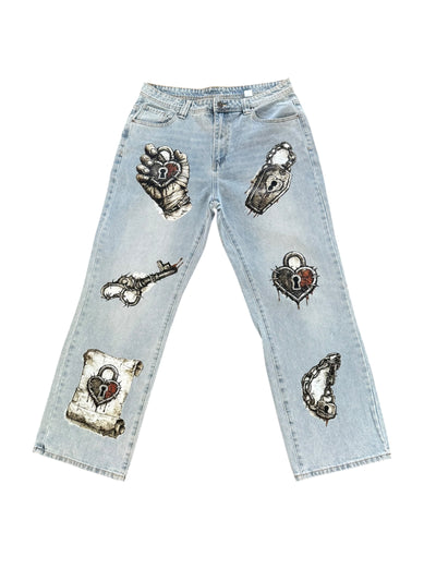 UNHINGED Love Lock Jeans (Light Blue Wash) - 1 of 1