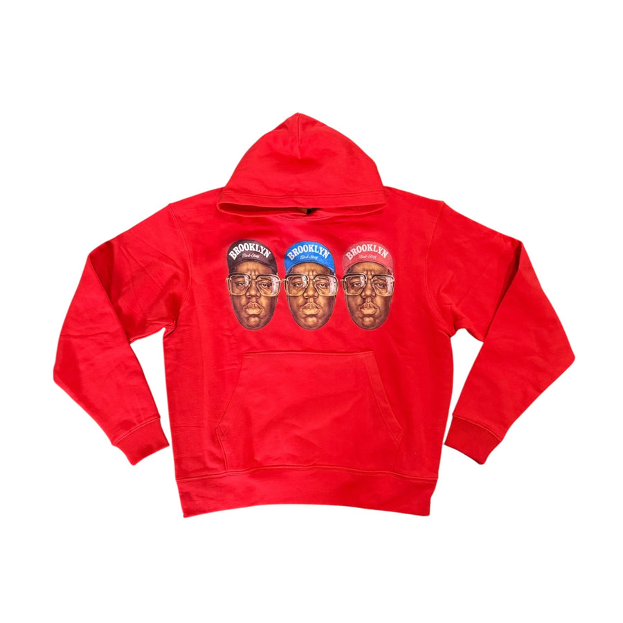 BIGGIE 3 TIMES RUNNING HAT HOODIE (RED)