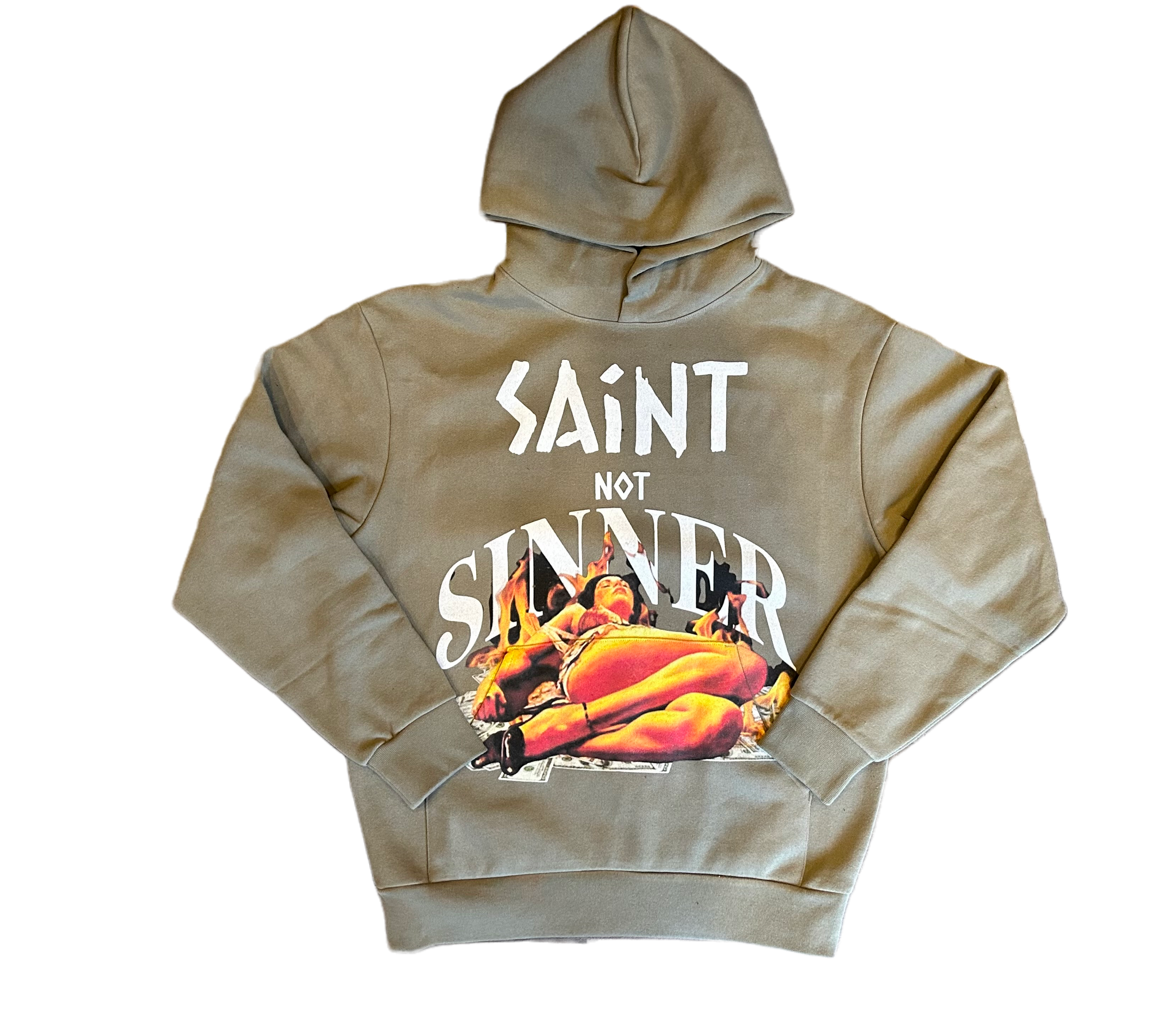 SNS BURNING MONEY HOODIE (OLIVE)