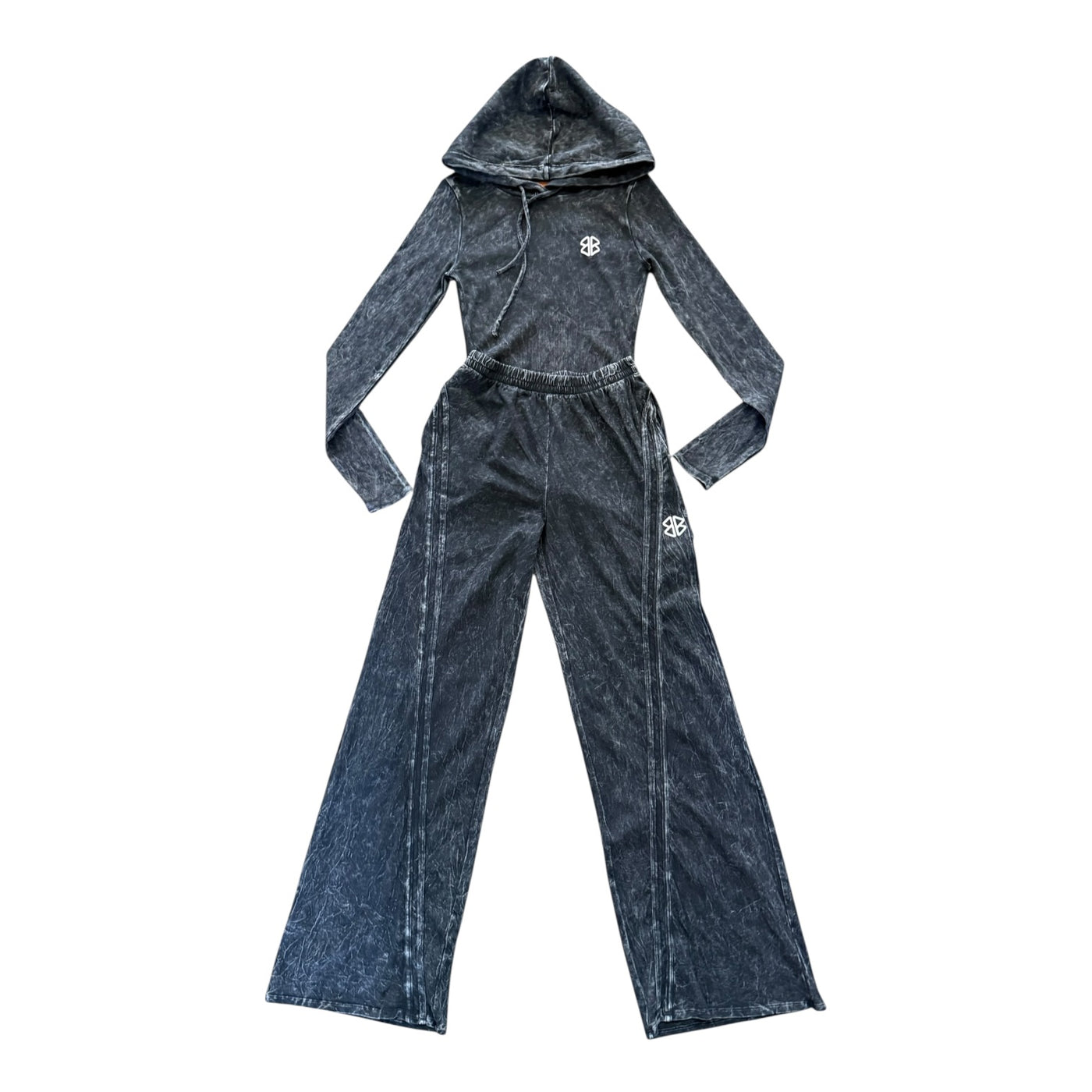 BB ACID WASH TRACKSUIT (BLACK)