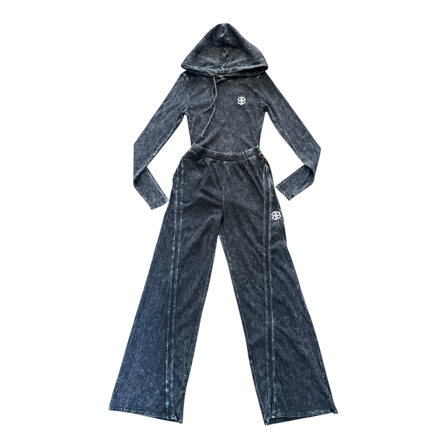 BB ACID WASH TRACKSUIT (BLACK)