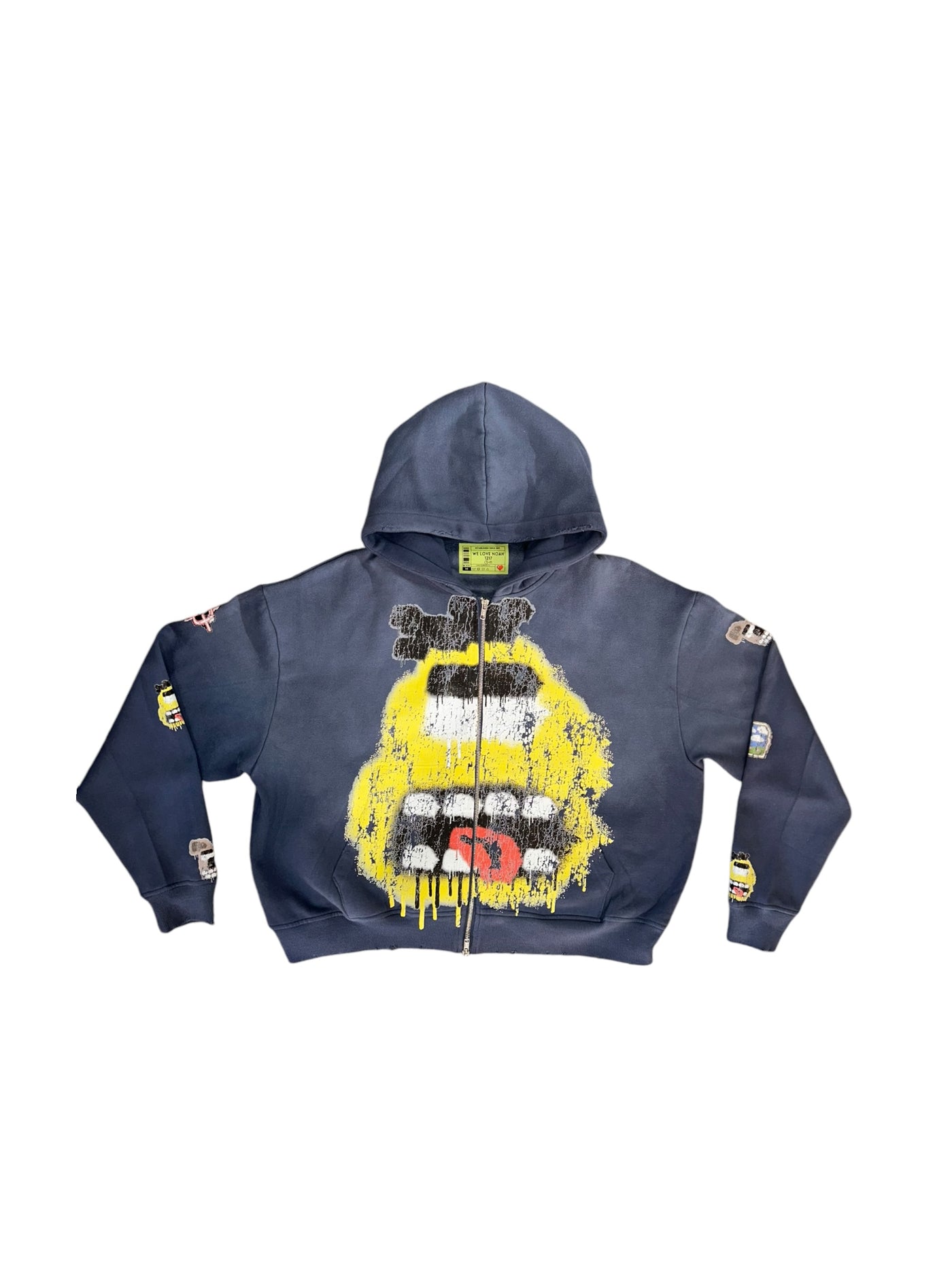 WLN1217 ARCADE COLLECTION BROWN DOG ZIP HOODIE (CREAM) - The