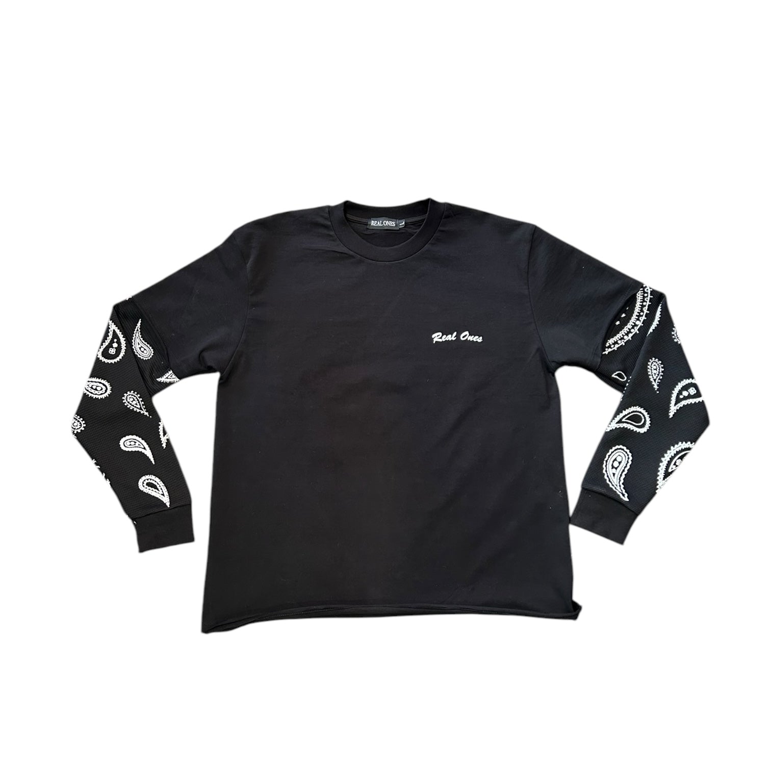 REAL ONES SKULL SKATER LONG SLEEVE TEE (BLACK)
