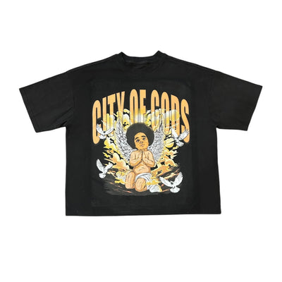 CITY OF GODS 2 PANEL TEE ( BLACK)