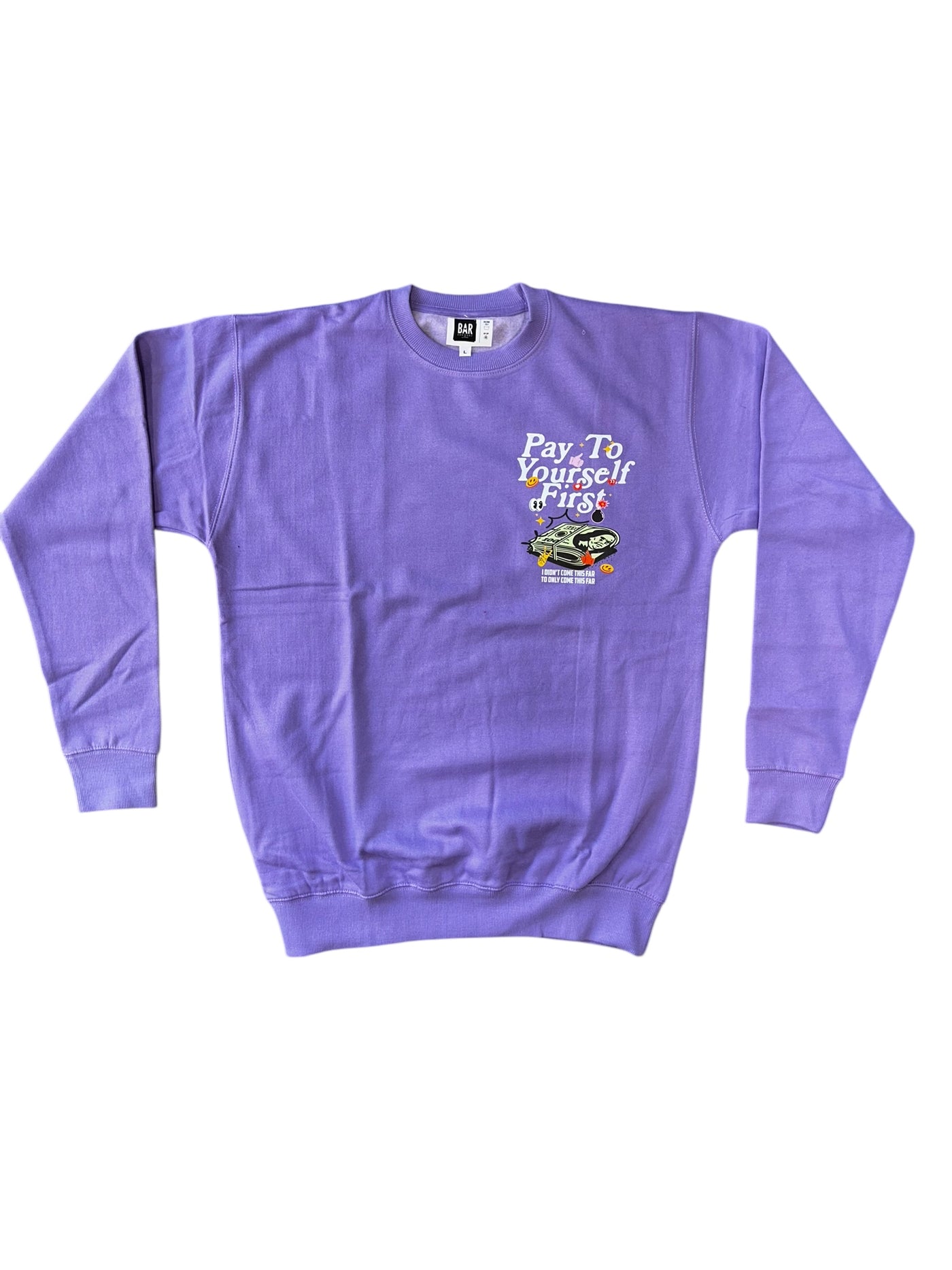 BB PAY YOURSELF FIRST CREWNECK SWEATSHIRT (PURPLE)