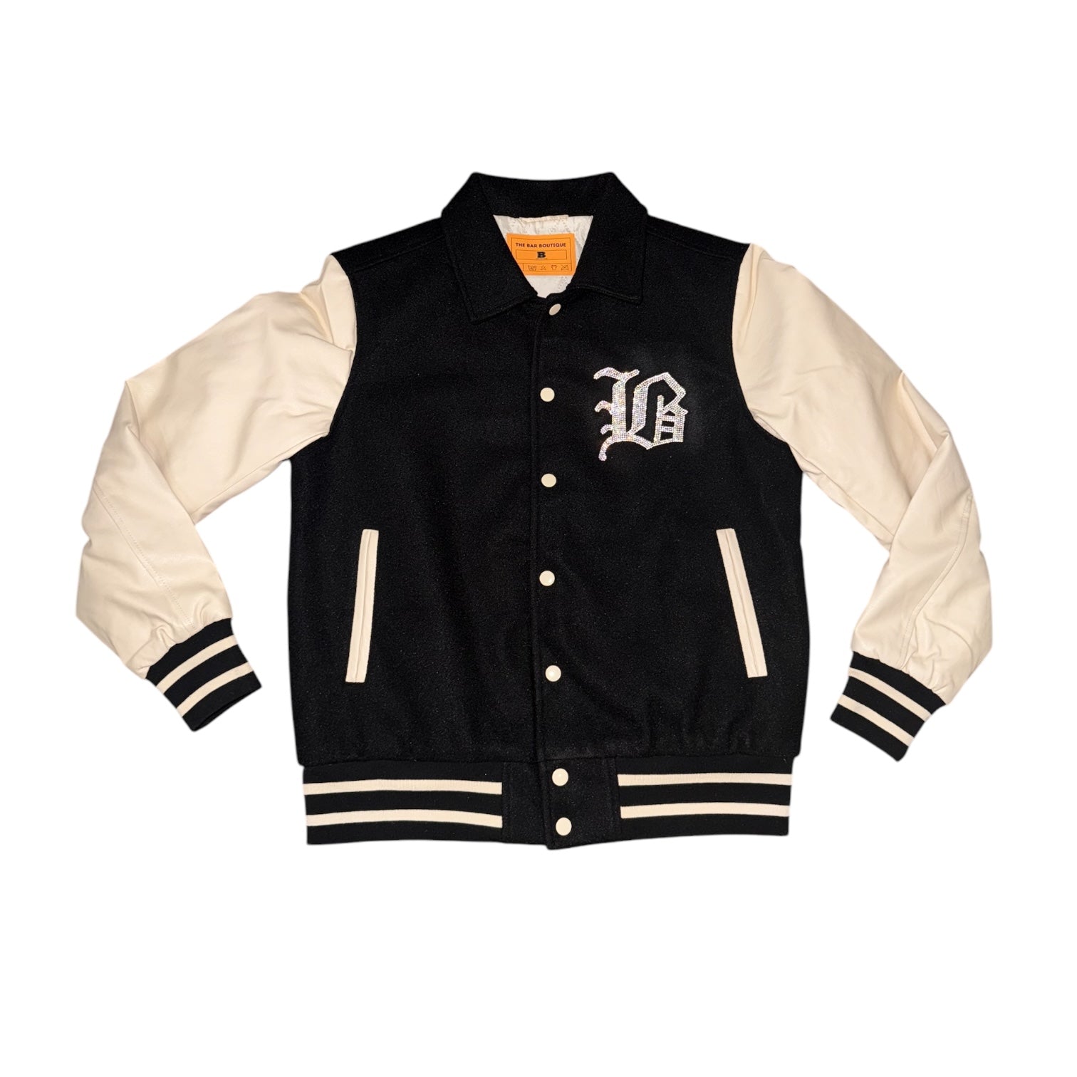 BB COLLARED VARSITY JACKET (BLACK)