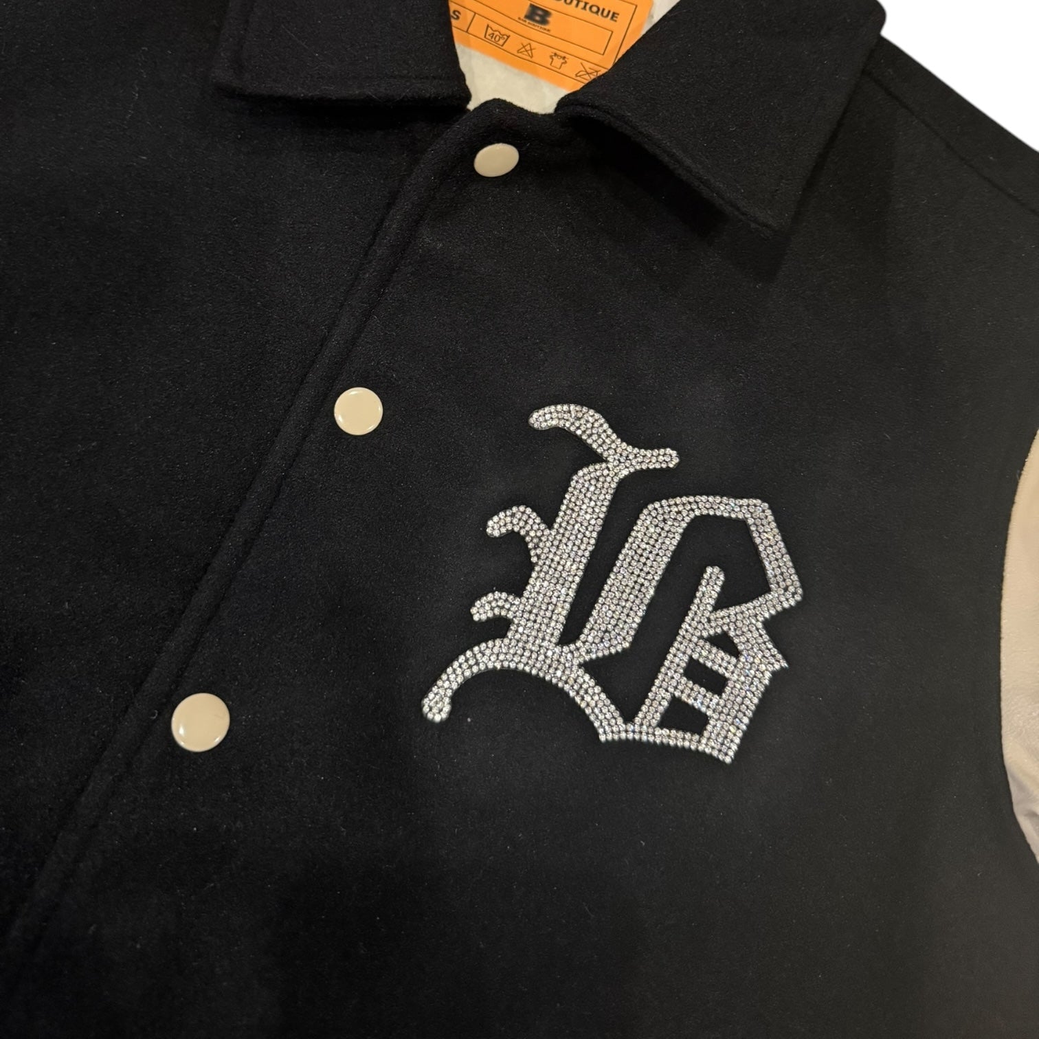 BB COLLARED VARSITY JACKET (BLACK)