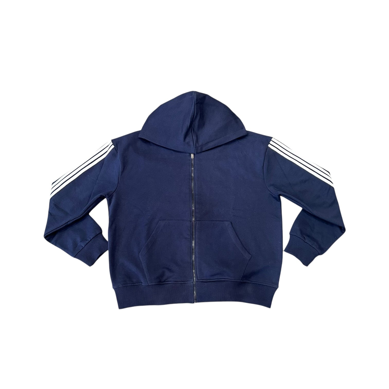 DRESS REHEARSAL IRREGULAR STRIPE SWEATSUIT JACKET (NAVY)
