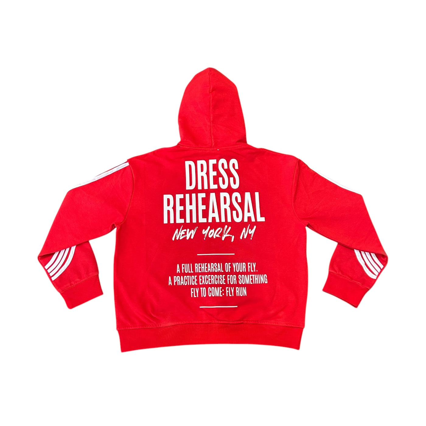 DRESS REHEARSAL IRREGULAR STRIPE SWEATSUIT JACKET (RED)