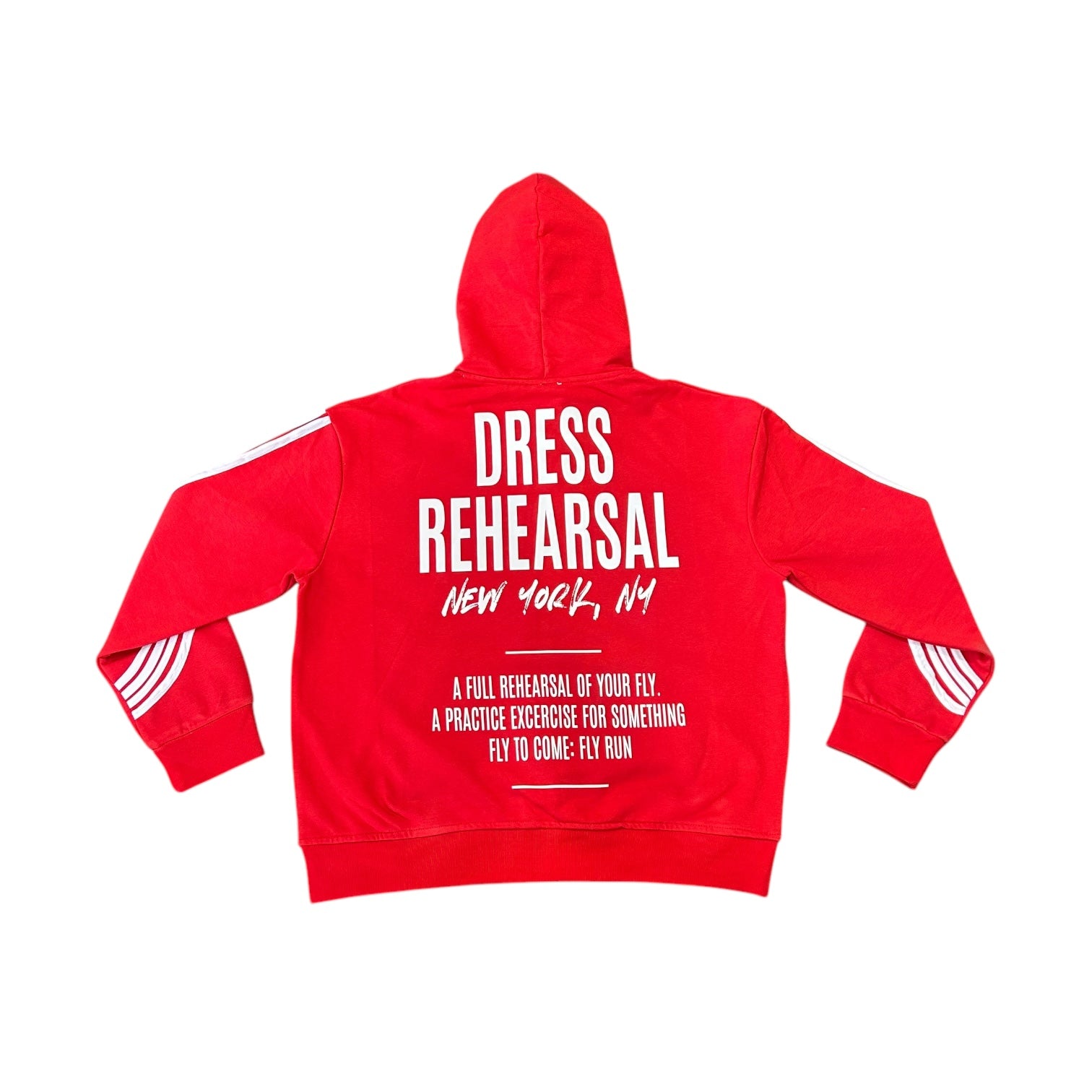 DRESS REHEARSAL IRREGULAR STRIPE SWEATSUIT JACKET (RED)