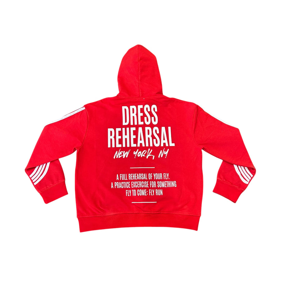 DRESS REHEARSAL IRREGULAR STRIPE SWEATSUIT JACKET (RED)