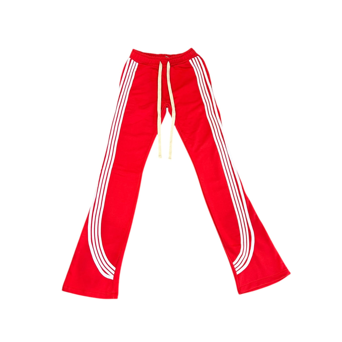 DRESS REHEARSAL IRREGULAR STRIPE SWEATSUIT PANTS (RED)
