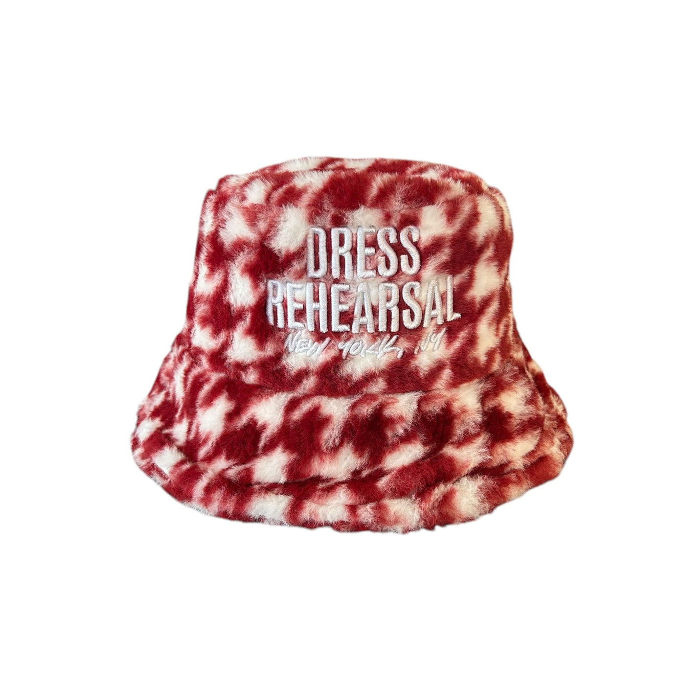 DRESS REHEARSAL PATTERNED BUCKET HAT (BURGUNDY /WHITE)