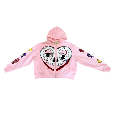 WLN1217 HEARTBREAKER COLLECTION HEARTWORN ZIP-UP HOODIE (PINK)