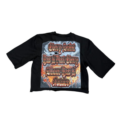SNS FOOTBALL SAINT CROPPED CREWNECK (BLACK)