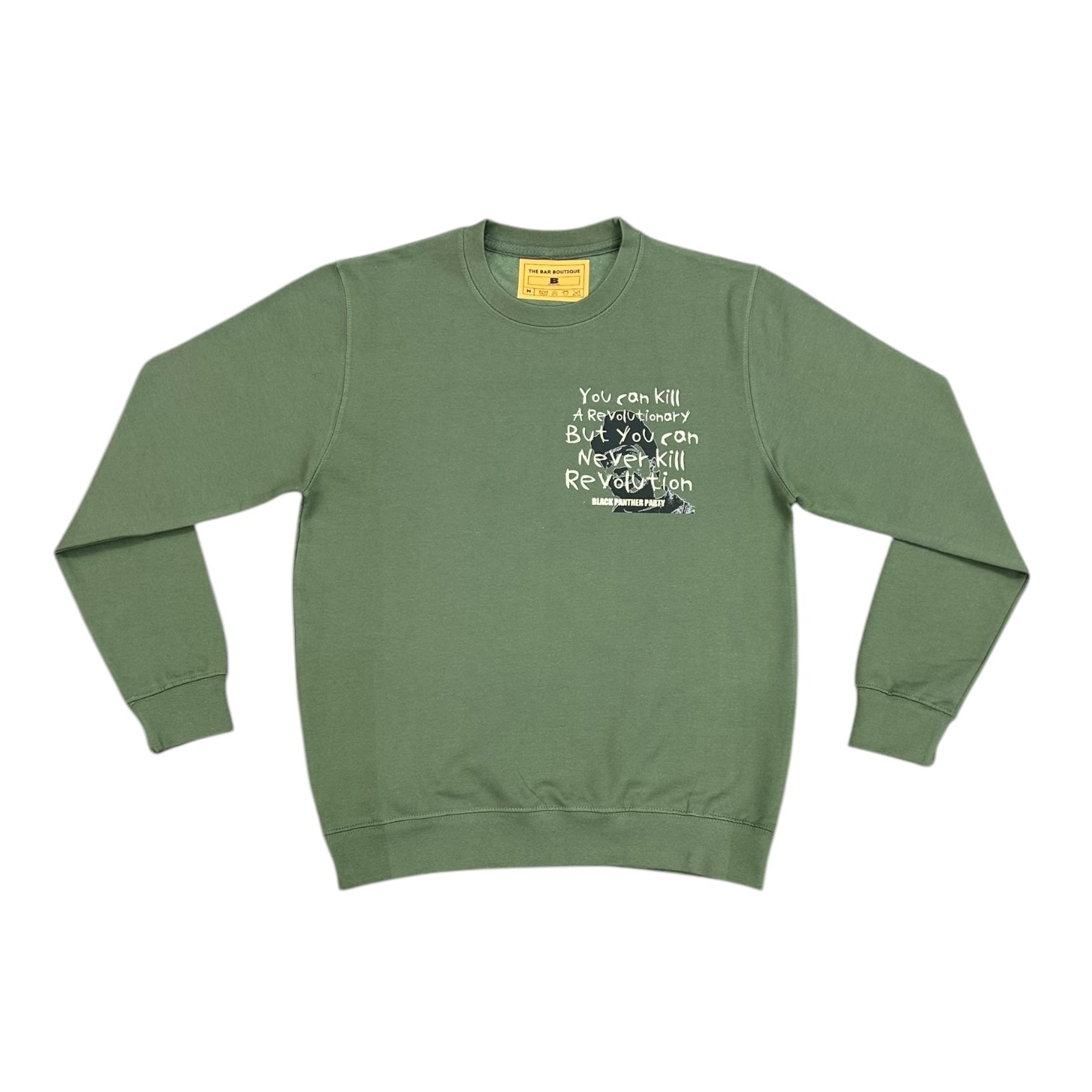 FRED HAMPTON POCKET CREWNECK (OLIVE GREEN)