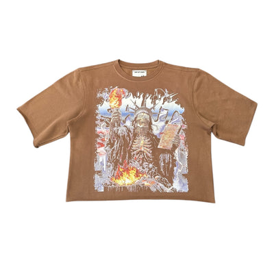 SNS SAINT LIBERTY CROPPED CREWNECK (BROWN)