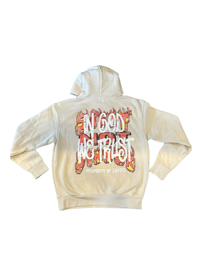 SNS IN GOD WE TRUST HOODIE (CREAM)