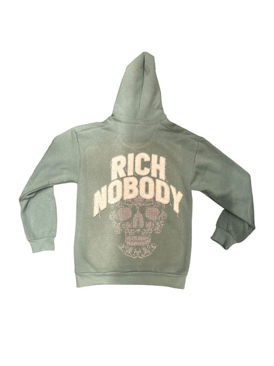BB RICH NOBODY RHINESKULL HOODIE (TEAL)