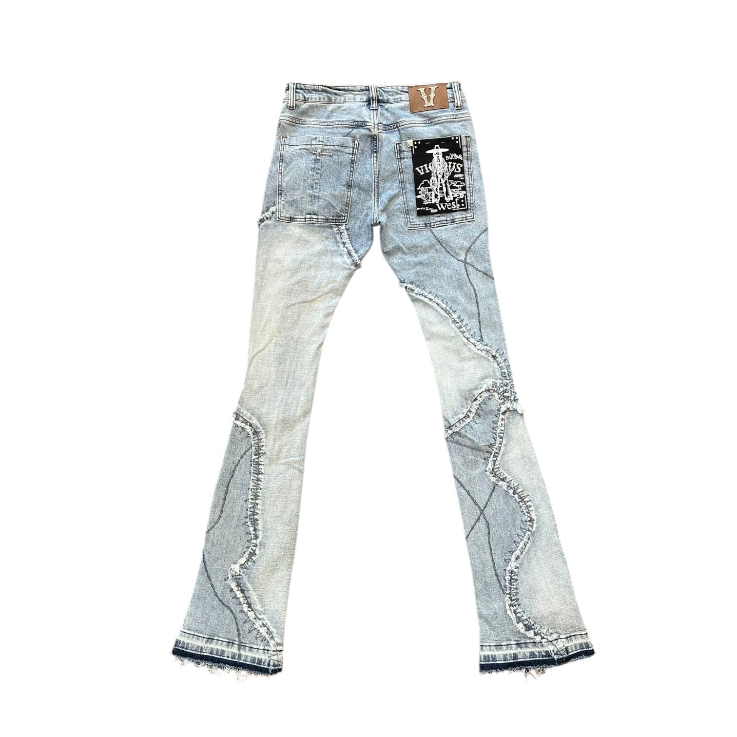 VICIOUS PATCHWORK JEANS (LIGHT BLUE WASH)