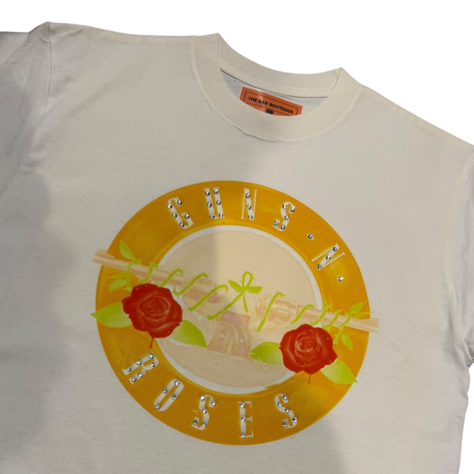 BB - GUNS & ROSES RHINESTONE TEE (WHITE)