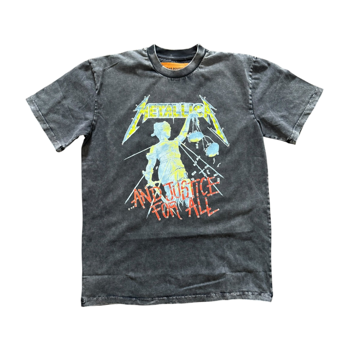 BB METALICA RHINESTONE CROPPED TEE (WASHED BLACK)