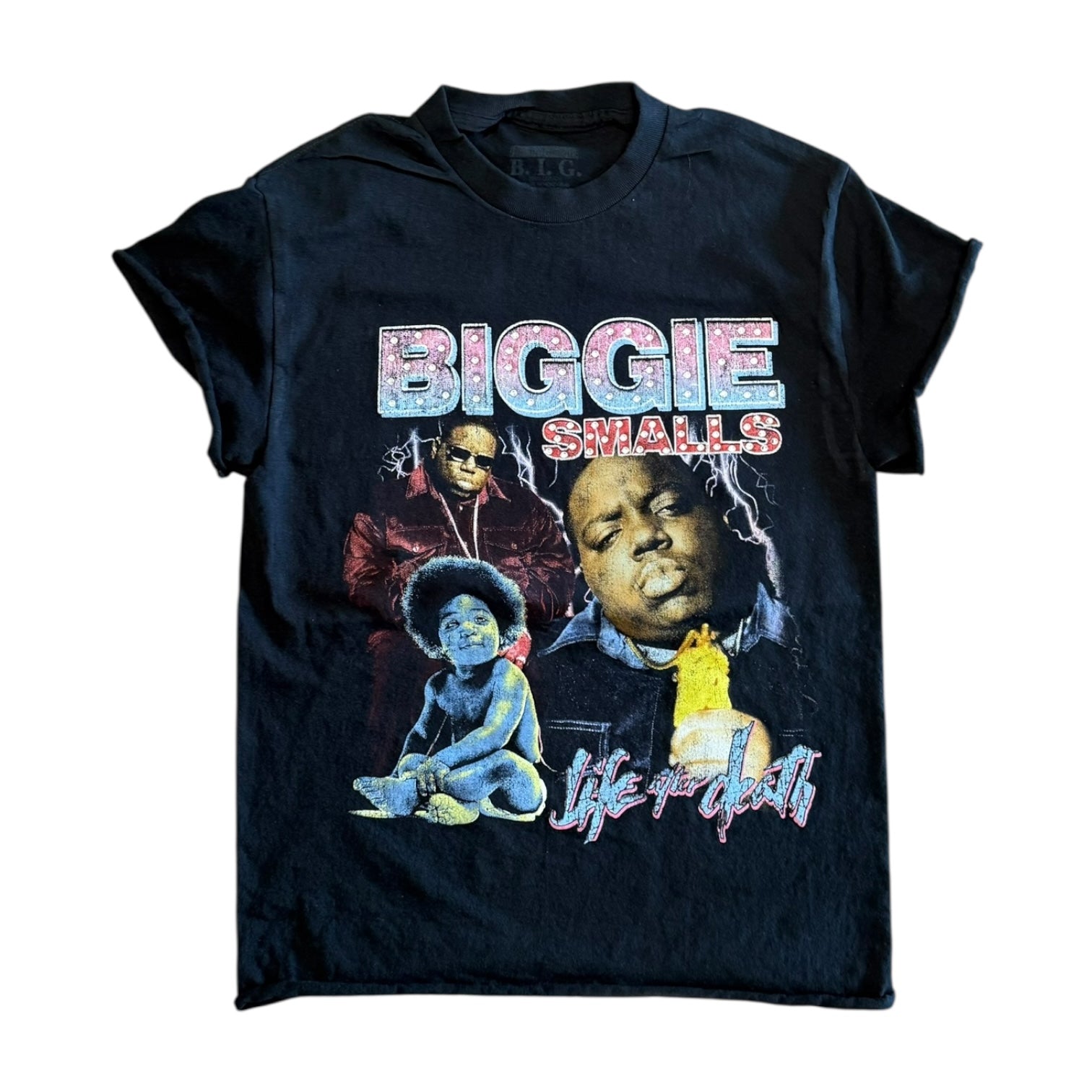 BB BIGGIE CUSTOMIZED RHINESTONE TIE DYE TANKS AND TEES (BLACK)