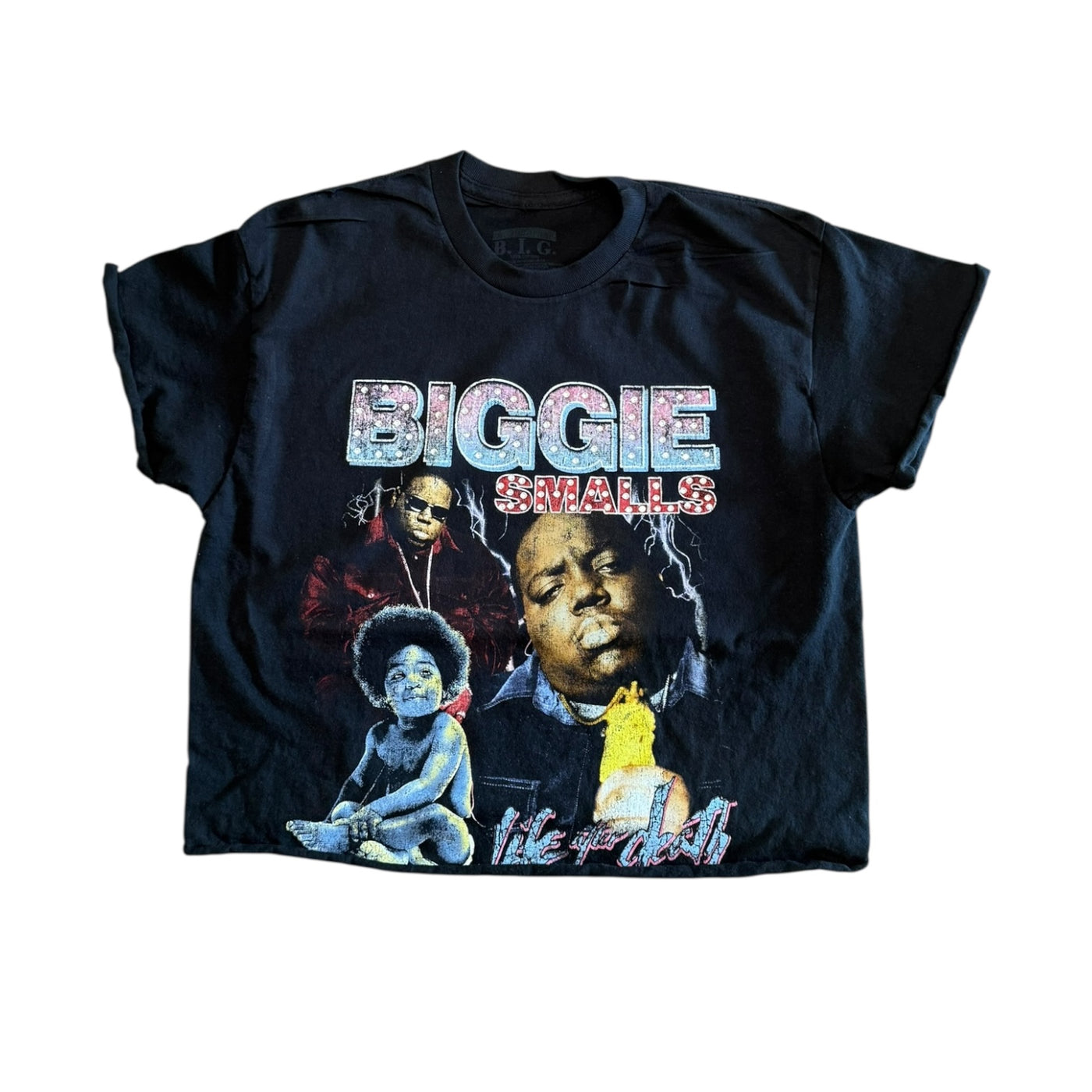 BB BIGGIE CUSTOMIZED RHINESTONE TIE DYE TANKS AND TEES (BLACK)