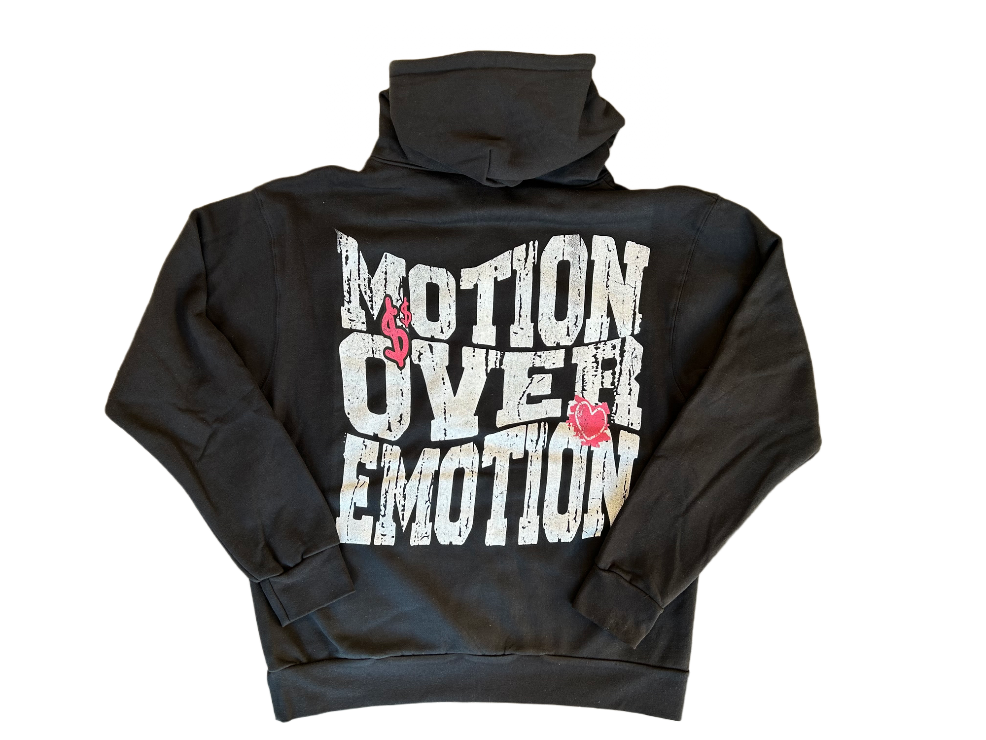 The Holidays Get Me Emo-tional White Print Black Pullover Hoodie - Size Medium