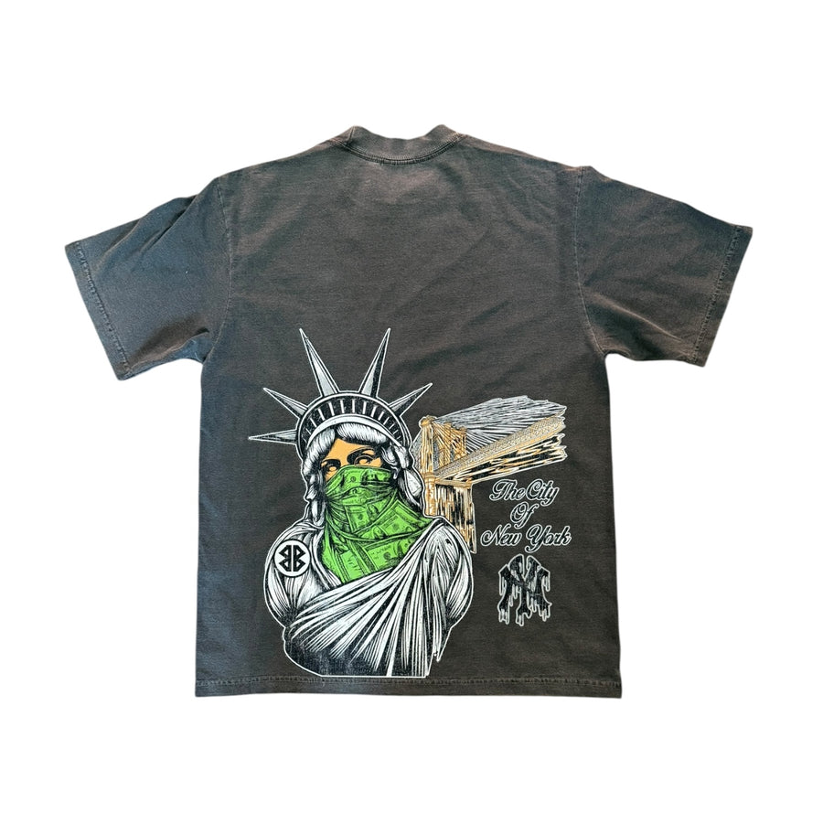 BB NEW YORK STATUE OF LIBERTY TEE (WASHED DARK GREY)