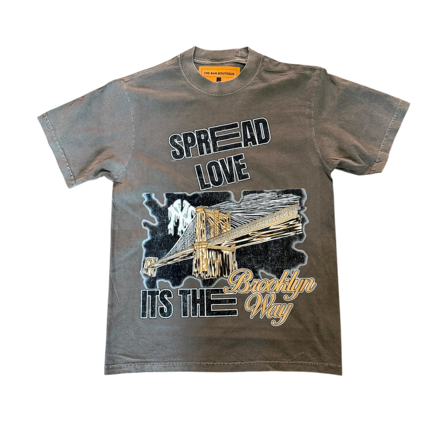 BB SPREAD LOVE ITS THE BROOKLYN WAY TEE (WASHED GREY)