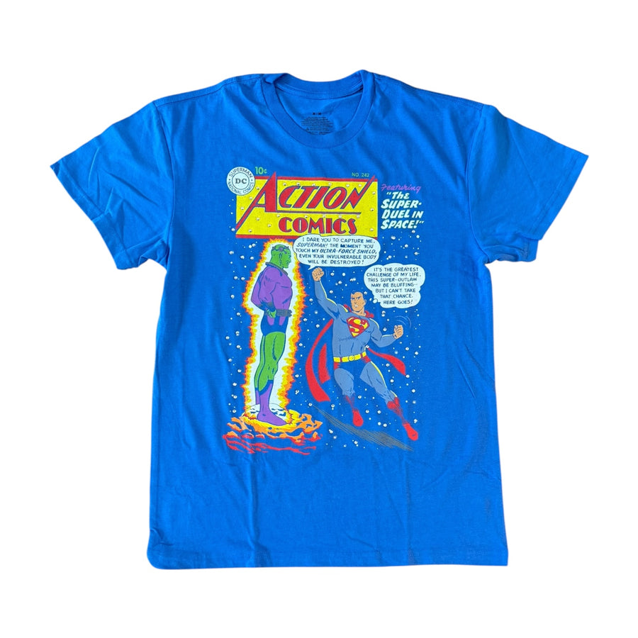 Comic Collection - SUPERMAN ATOMIC COMIC RHINESTONE TEE (ROYAL BLUE)