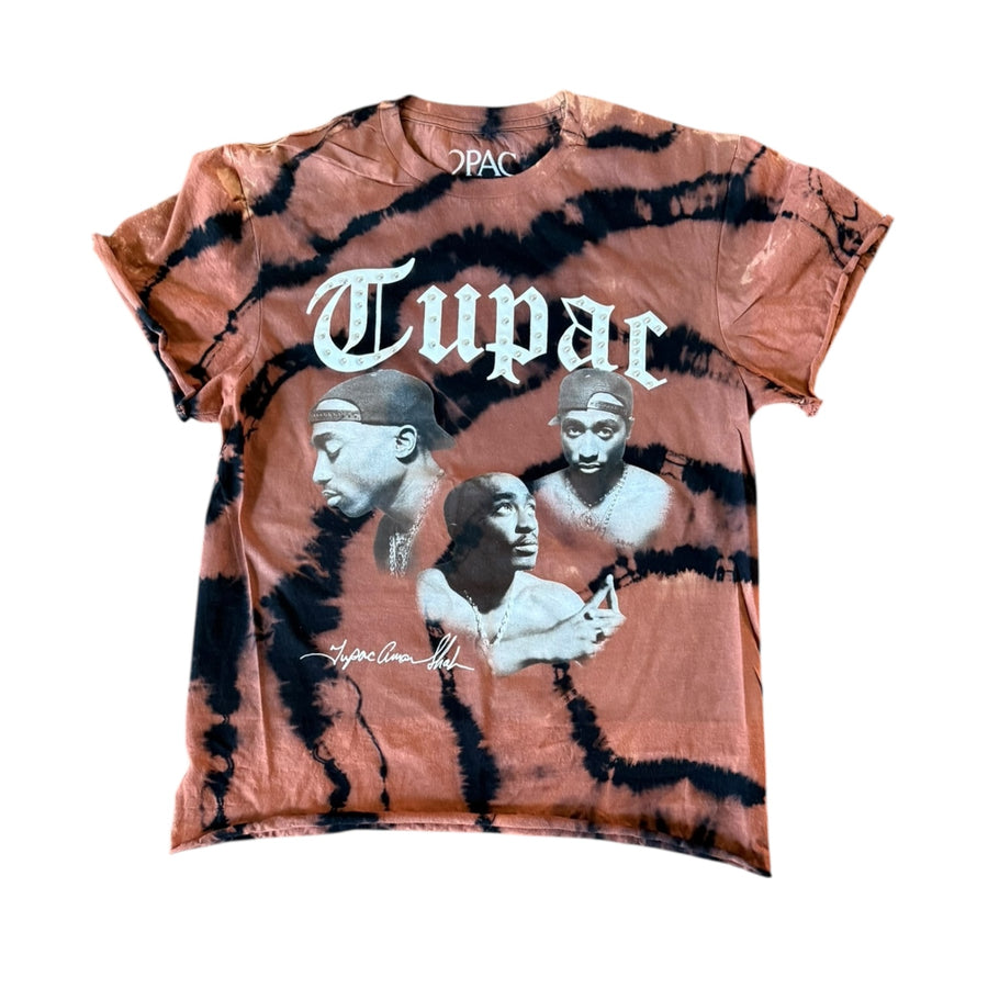 TUPAC TIE DYE RHINESTONE TEE (BLACK)