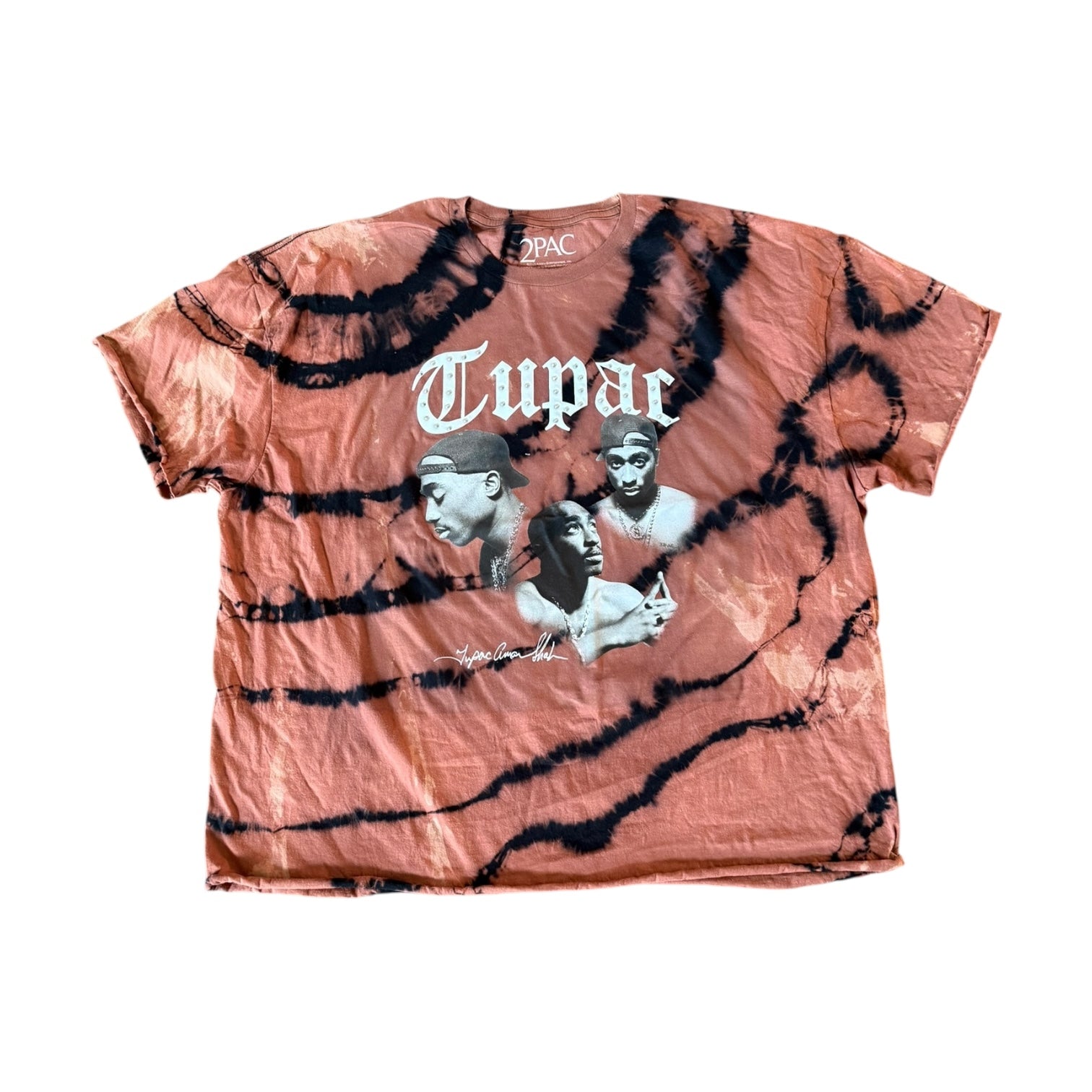 TUPAC TIE DYE RHINESTONE TEE (BLACK)