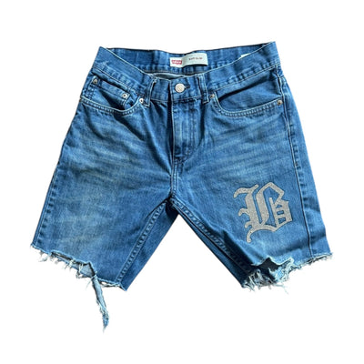 BB WOMEN’S LEVI’S (B) CUSTOMIZED RHINESTONE JEAN SHORTS - DROP 7/25/25