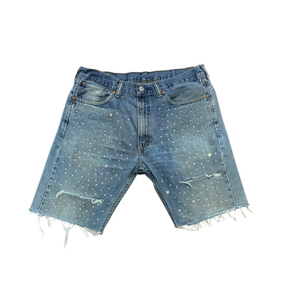 BB MEN’S LEVI’S CUSTOMIZED RHINESTONE JEAN SHORTS - DROP 8/1/25