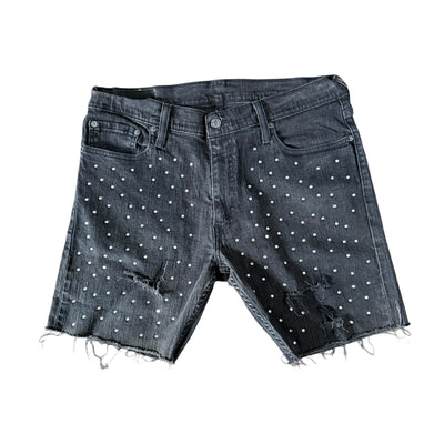 BB MEN’S LEVI’S CUSTOMIZED RHINESTONE JEAN SHORTS - DROP 8/1/25