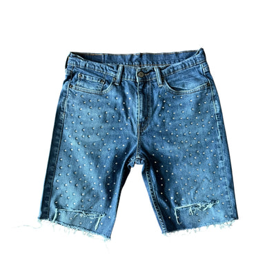 BB MEN’S LEVI’S CUSTOMIZED RHINESTONE JEAN SHORTS - DROP 8/1/25