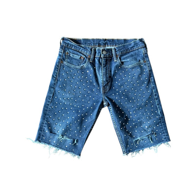 BB MEN’S LEVI’S CUSTOMIZED RHINESTONE JEAN SHORTS - DROP 8/1/25