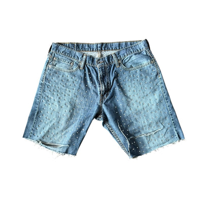 BB MEN’S LEVI’S CUSTOMIZED RHINESTONE JEAN SHORTS - DROP 8/1/25