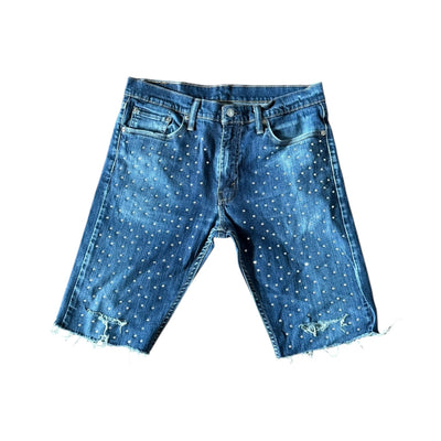 BB MEN’S LEVI’S CUSTOMIZED RHINESTONE JEAN SHORTS - DROP 8/1/25