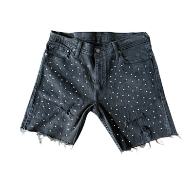 BB MEN’S LEVI’S CUSTOMIZED RHINESTONE JEAN SHORTS - DROP 8/1/25