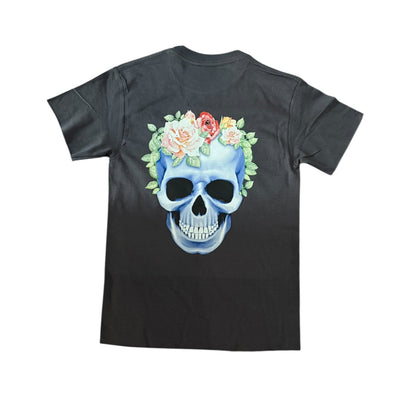 BB FLOWER SKULL/GOD GOT ME TEE (DARK GREY - 1 of 1)