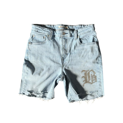 BB WOMEN’S LEVI’S (B) CUSTOMIZED RHINESTONE JEAN SHORTS - DROP 8/8/25