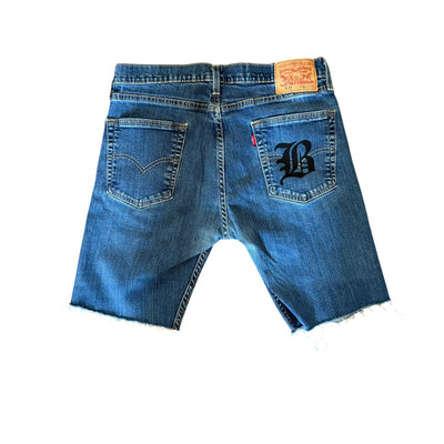 BB MEN’S LEVI’S LIGHTNING CUSTOMIZED RHINESTONE JEAN SHORTS - DROP 8/8/25