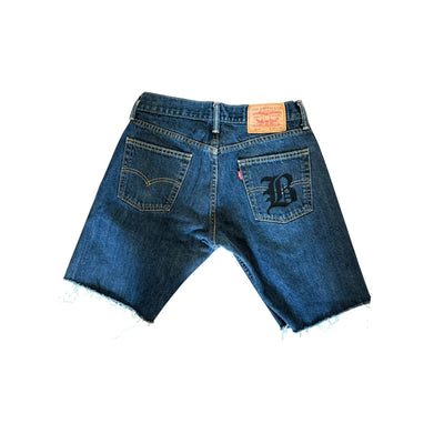 BB MEN’S LEVI’S LIGHTNING CUSTOMIZED RHINESTONE JEAN SHORTS - DROP 8/8/25