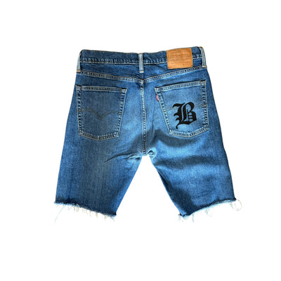 BB MEN’S LEVI’S LIGHTNING CUSTOMIZED RHINESTONE JEAN SHORTS - DROP 8/8/25