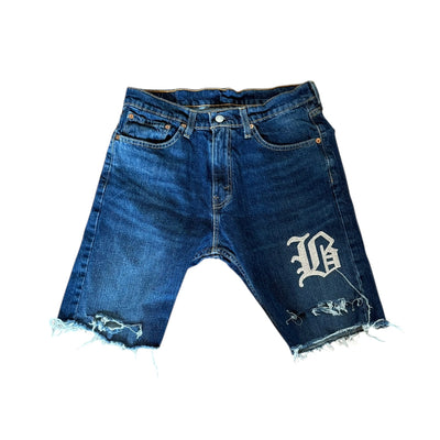 BB MEN’S LEVI’S (B) CUSTOMIZED RHINESTONE JEAN SHORTS - DROP 8/8/25