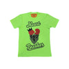 HEART BREAKER BANDANA (BLACK FRONT) TEE (NEON GREEN)