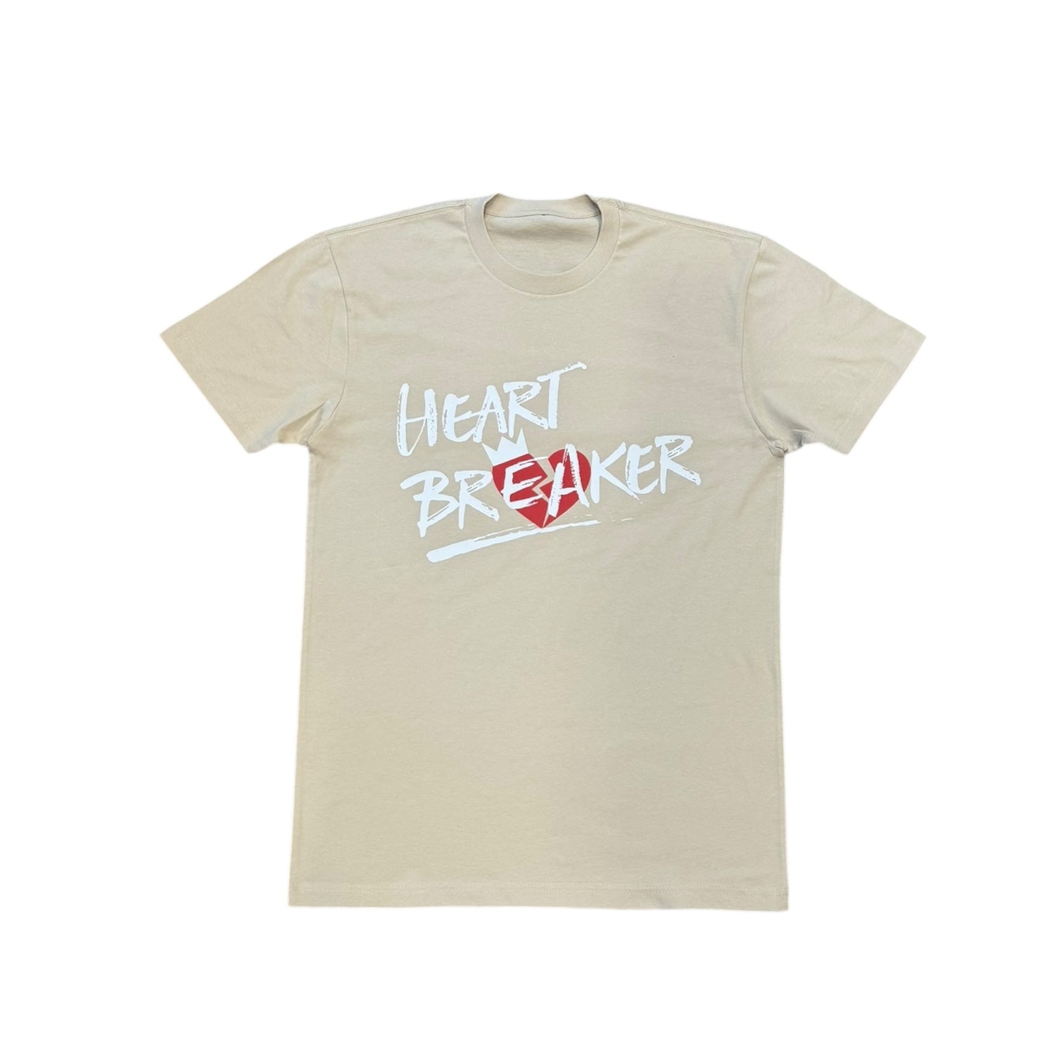HEART BREAKER WRITTEN WORDS (WHITE FRONT) TEE (CREAM)